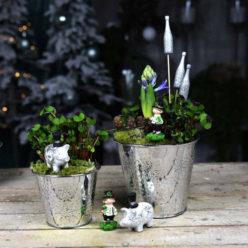 Article Pot avec flocons de neige Ø12.5cm H10cm 4pcs