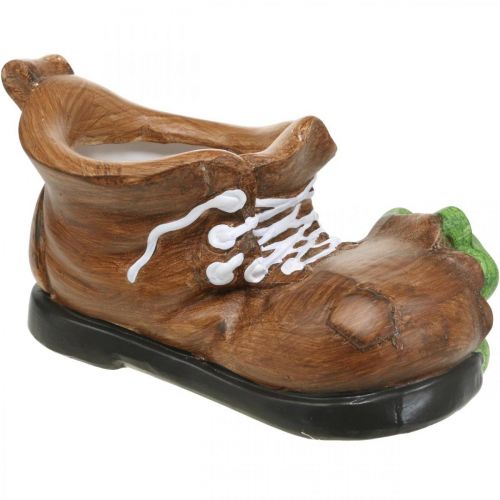 Article Jardinière déco, chaussure avec grenouille, céramique 30×18cm H15cm