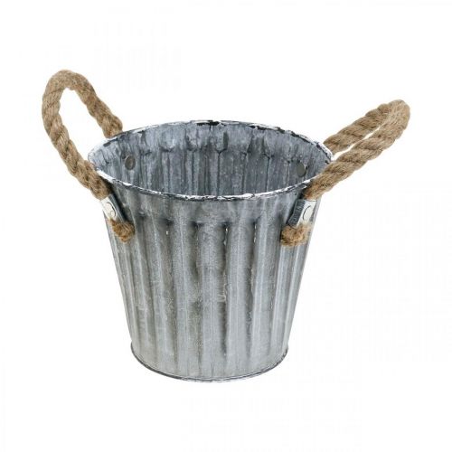 Floristik24 Cache-pot avec anses, cache-pot en métal, cache-pot décoratif à planter Ø14,5cm