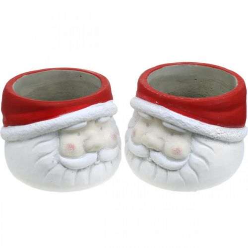 Floristik24 Jardinière Père Noël pot de fleurs Noël béton H10cm 2pcs