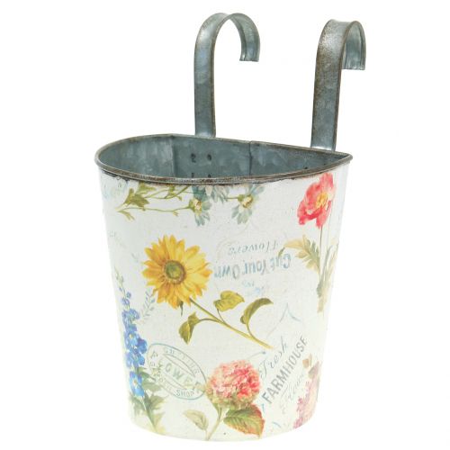 Floristik24 Cache-pot avec motif fleur à suspendre H14,5cm