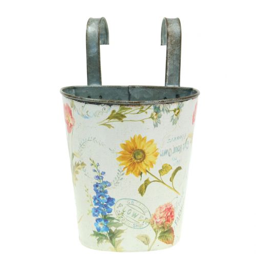 Floristik24 Cache-pot avec motif fleur à suspendre H14,5cm