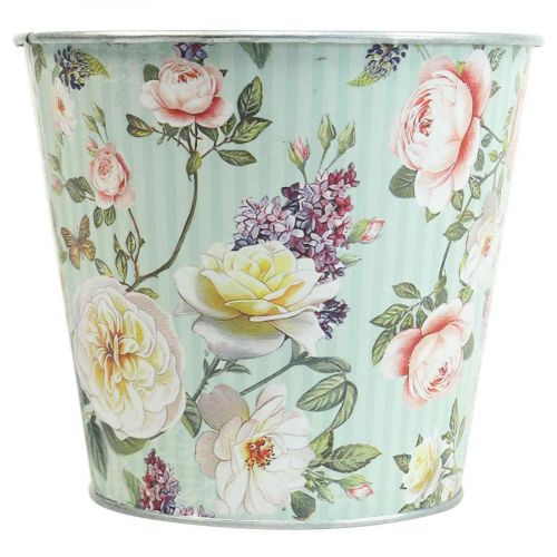 Floristik24 Cache-pot roses jardinière métal été Ø14cm H12.5cm