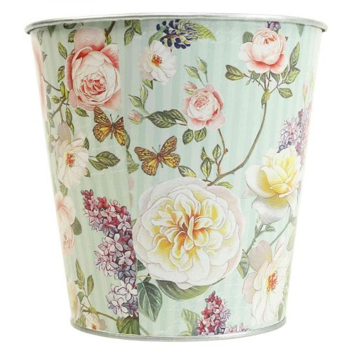 Floristik24 Cache-pot roses jardinière métal été Ø15.5cm H15cm