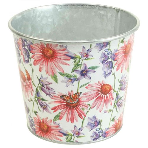 Floristik24 Cache pot métal décoration printanière Ø12cm H10.5cm