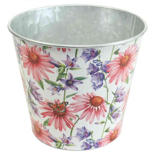 Floristik24 Cache pot métal décoration printanière Ø14cm H12.5cm