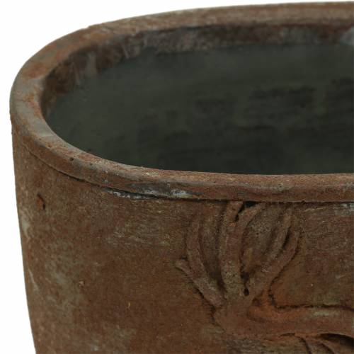 Floristik24 Cache-pot patine rouille avec tête de cerf 24cm x 14cm H13cm
