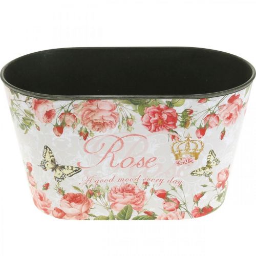 Article Roses en pot, récipient décoratif, plateau de fleurs 21,5 cm / 18,5 cm lot de 2