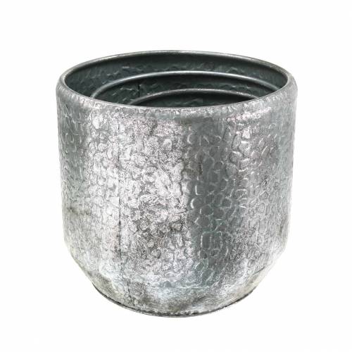 Floristik24 Cache-pot ancien en zinc argenté Ø22 / 26 / 30cm lot de 3