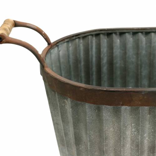 Floristik24 Jardinière avec anses métal ovale 45/50/60cm lot de 3