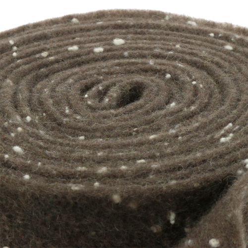Floristik24 Pot ruban feutre marron à pois 15cm x 5m
