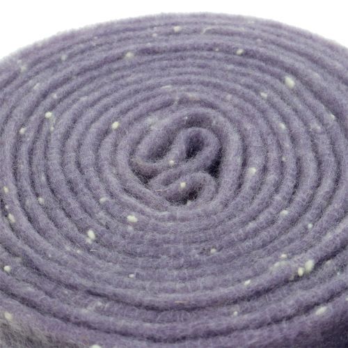 Article Pot ruban feutre violet à pois 15cm x 5m