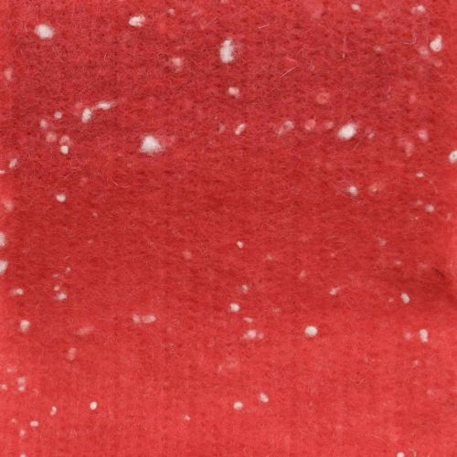 Floristik24 Ruban de feutrine rouge à pois, ruban déco, ruban adhésif pour pot, feutre de laine rouge clair, blanc 15cm 5m