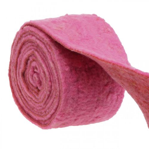 Ruban de feutrine, ruban de pot, feutre de laine rose, orange chiné 15cm 5m