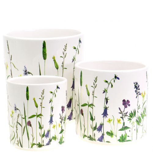 Floristik24 Pot de fleurs design Ø12 / 10 / 8cm lot de 3