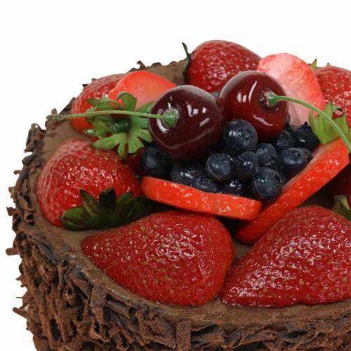 Floristik24 Gâteau à la crème au chocolat artificiel Ø15cm H11.5cm