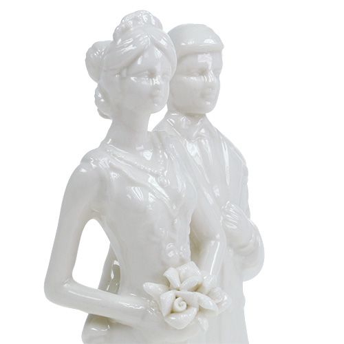 Figurine de gâteau couple blanc 17 cm