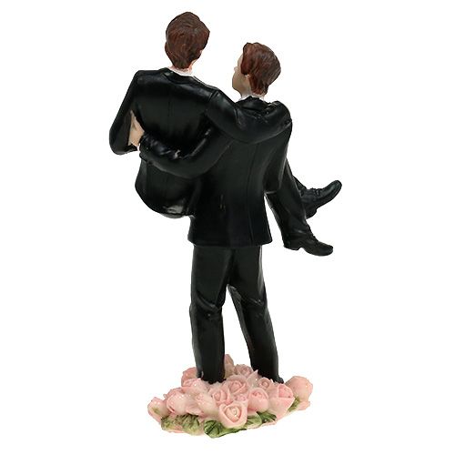 Floristik24 Figurine de gâteau couple d’hommes 13,5 cm
