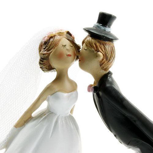 Floristik24 Figurine de gâteau baiser des mariés 18 cm