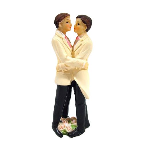 Floristik24 Figurine de gâteau couple d’hommes 12,5 cm