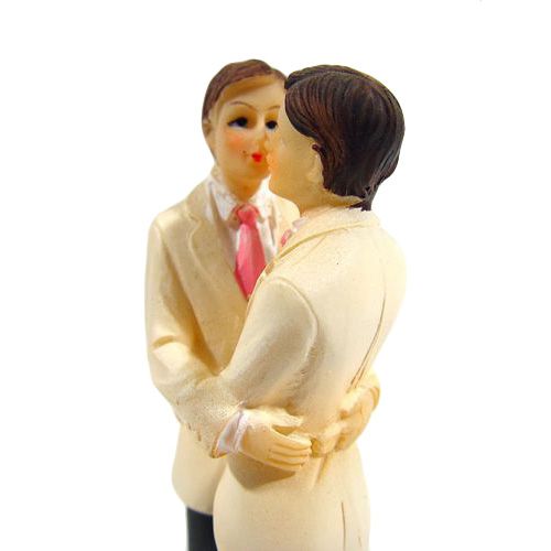 Floristik24 Figurine de gâteau couple d’hommes 12,5 cm