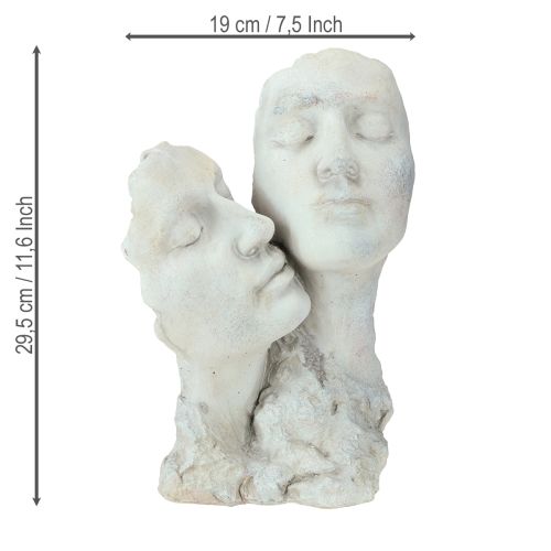 Article Couple rêveur amoureux buste en pierre moulée H29,5cm