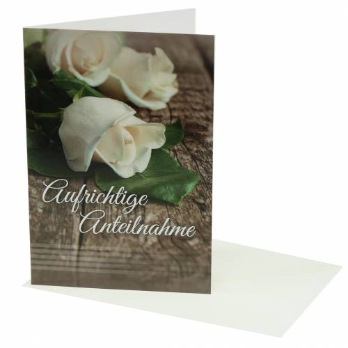 Floristik24 Carte de condoléances "Sincères condoléances" avec enveloppe 1pc