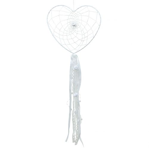 Article Capteur de rêves coeur blanc 55cm 2pcs