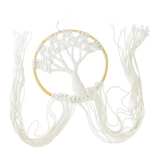 Article Attrape rêves macramé décoration murale arbre de vie bohème Ø28cm H92cm