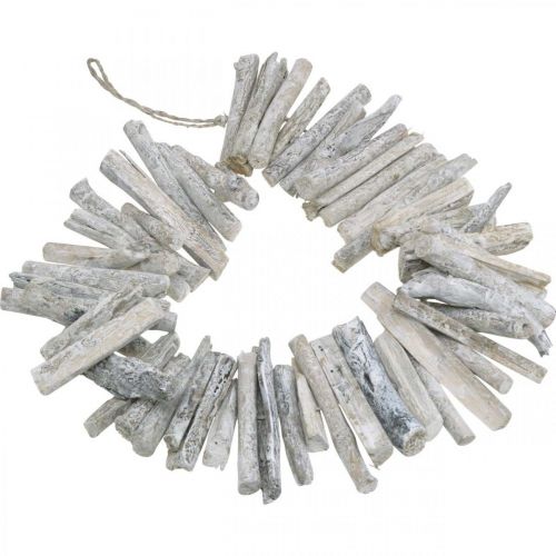 Floristik24 Guirlande Bois Flotté Déco Maritime Bois Blanc Lavé 80cm