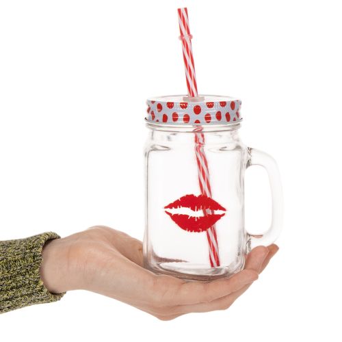 Verre avec couvercle et anse Ø7cm H13,5cm | Floristik24.be