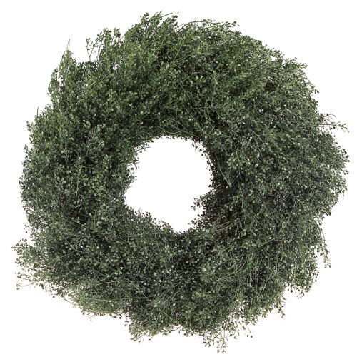 Article Couronne de fleurs séchées décoration lepidium métallisé vert Ø33cm