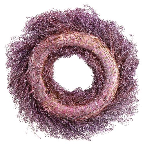 Article Couronne de fleurs séchées couronne métallique violette Lepidium Ø33cm