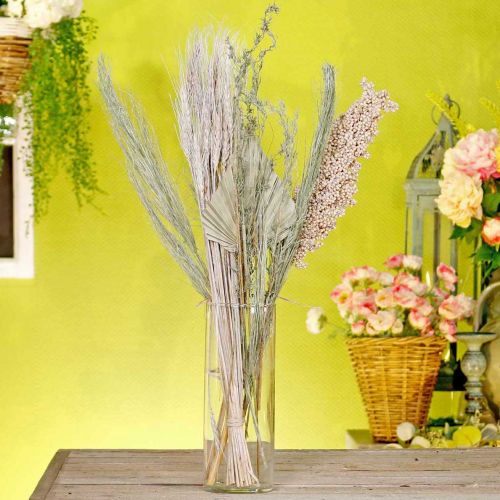 Floristik24 Mélange de fleurs séchées blanc-nature exotique, mélange de flore sèche