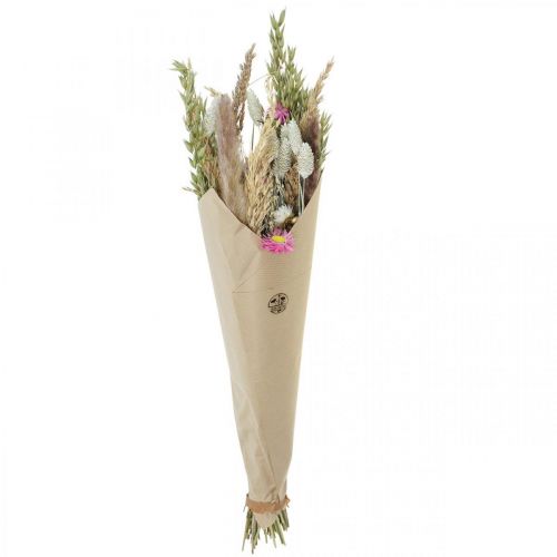 Floristik24 Bouquet de fleurs séchées herbe Phalaris paille fleurs rose 60cm 110g