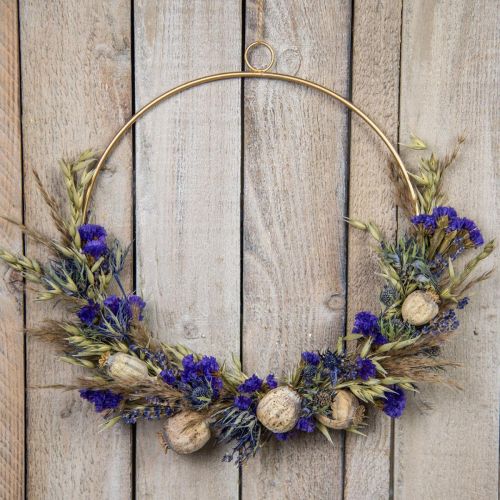 Floristik24 Bouquet de fleurs séchées Bouquet de fleurs des prés bleu H50cm 100g