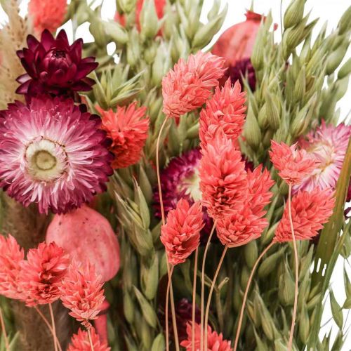 Article Bouquet de fleurs séchées paille fleurs grain coquelicot capsule Phalaris carex 55cm