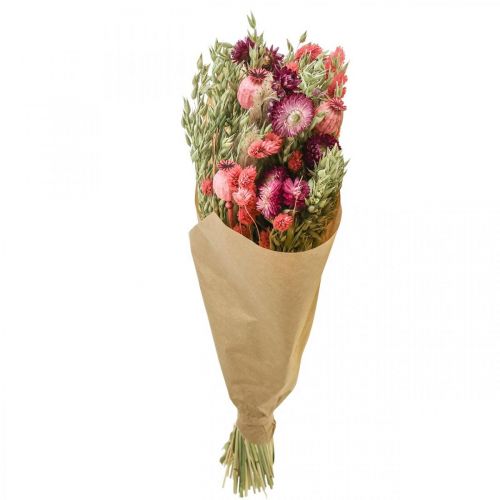 Article Bouquet de fleurs séchées paille fleurs grain coquelicot capsule Phalaris carex 55cm