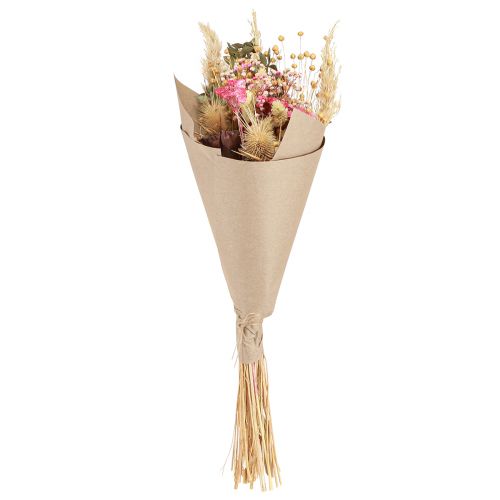Floristik24 Bouquet sec lotus lin chardon rose crème 50cm 100g