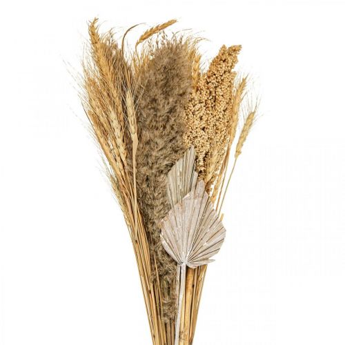 Floristik24 Bouquet sec d&#39;herbe sèche bouquet de grain nature, blanc 74cm