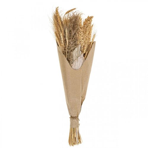 Floristik24 Bouquet sec d&#39;herbe sèche bouquet de grain nature, blanc 74cm