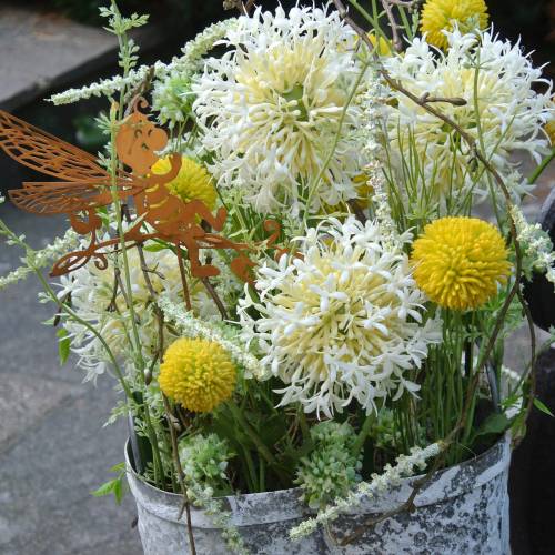 Floristik24 Pilons Craspedia Jaune Artificielle Fleur De Jardin Fleurs En Soie 15pcs