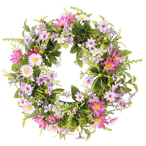 Couronne de fleurs artificielles Couronne de porte été Ø30cm