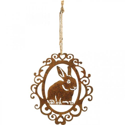 Floristik24 Lapin à suspendre patine décoration Pâques métal lapin de Pâques H20cm