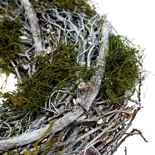 Floristik24 Couronne de porte avec mousse Ø 28 cm gris-vert 