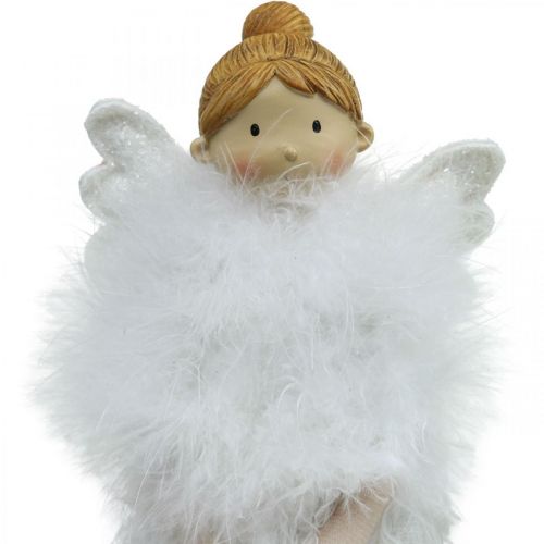 Floristik24 Cale-porte Ange de Noël, Figurine Ange H38cm Blanc