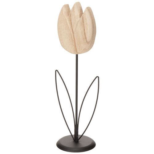 Article Tulipe décorative sur support pour une décoration intérieure élégante et intemporelle, 33,5 cm