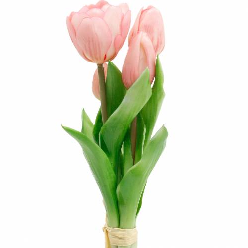 Floristik24 Tulip Bunch Real Touch Fleurs Artificielles Tulipes Artificielles Rose