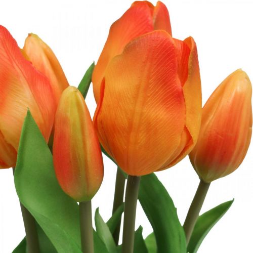 Floristik24 Tulipe artificielle orange bouquet de fleurs artificielles 38cm 7pcs