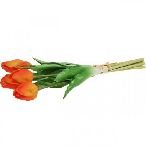 Floristik24 Tulipe artificielle orange bouquet de fleurs artificielles 38cm 7pcs